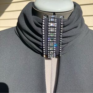 Vintage Frank Usher “deadstock” evening gown, dolman sleeves, cowl neck, black